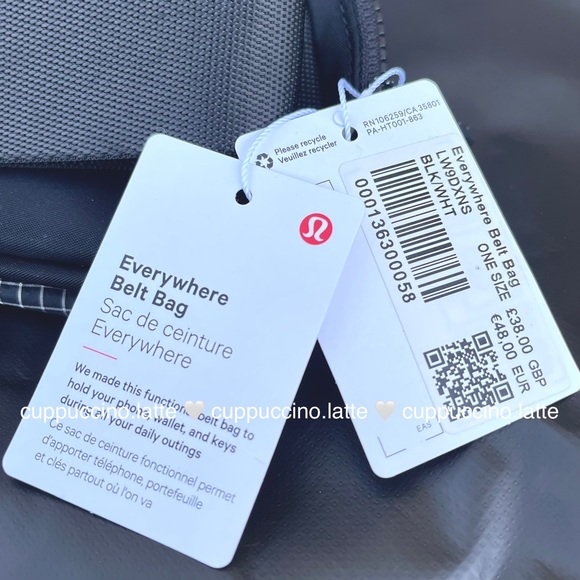 🖤NWT RARE🕸ORIGINAL Lululemon Everywhere Belt Bag in Black/White Grid Pattern - Picture 8 of 15